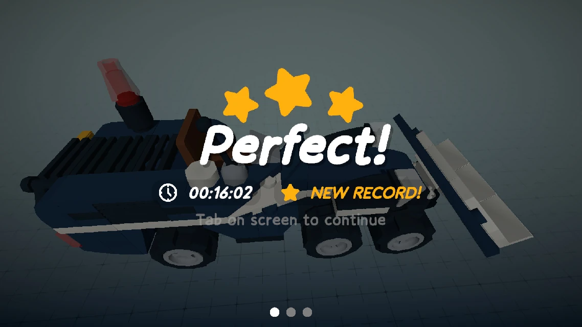 Reward screen after finishing building model
